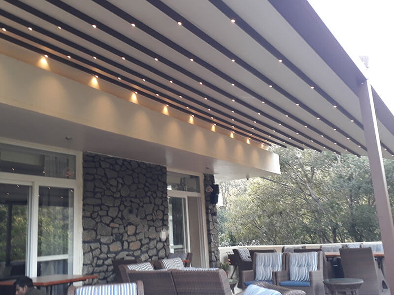 SkyShade Retractable Fabric Pergola – Modern Comfort